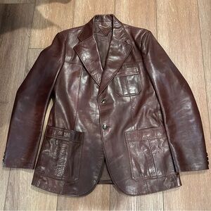 Vintage Nordstrom Chocolate Brown Leather Jacket